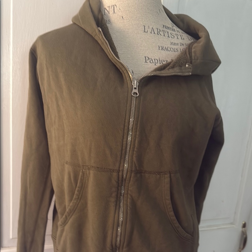 Olive Green Women's Zip-Up Fleece